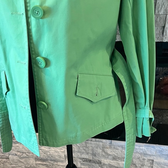 Talbots Green Belted short Trench style coat size 10 - Picture 11 of 15